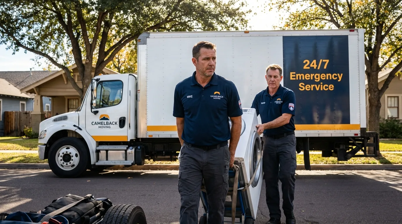 CamelBack Moving crew loading furniture in Matador, TX