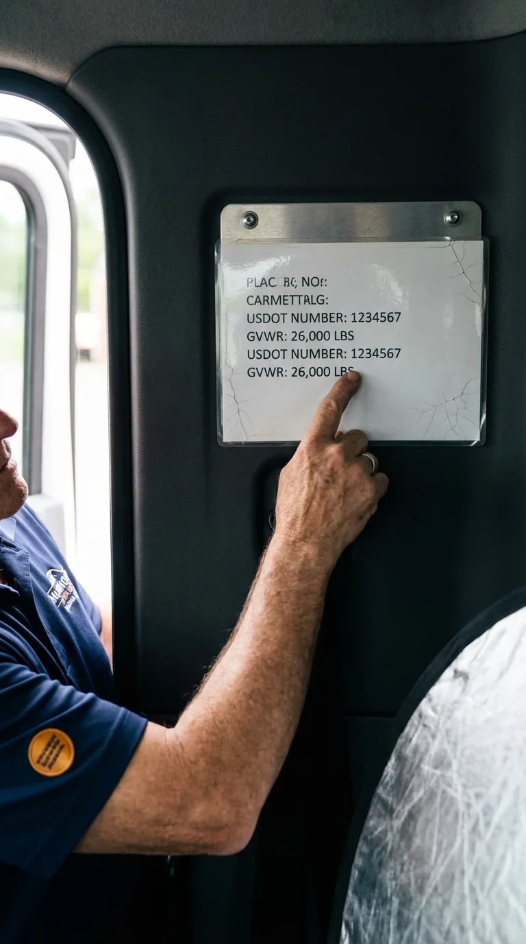 USDOT licensing placard verification in Matador